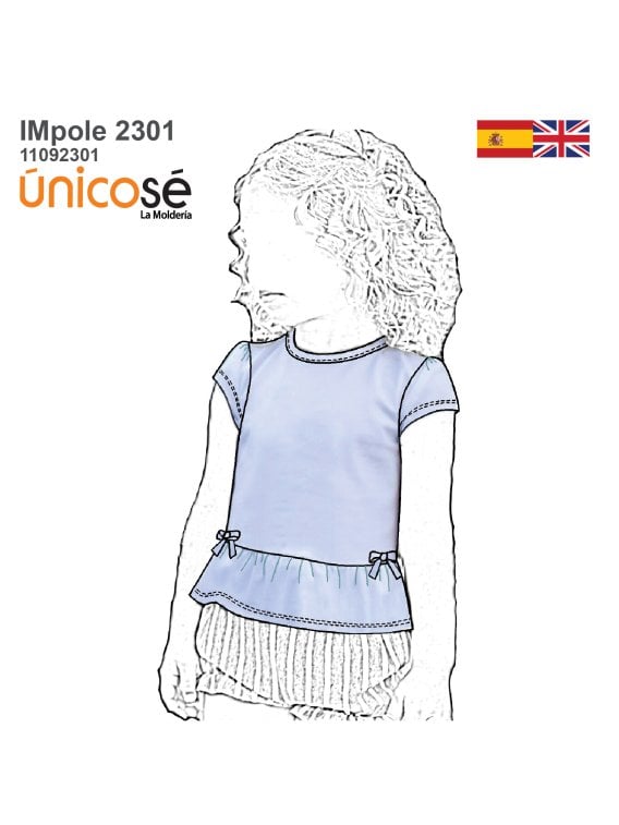 MOLDE POLERA VUELO NIÑA 2301