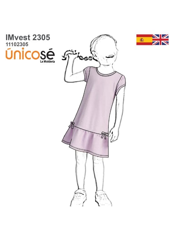 MOLDE VESTIDO SIMPLE NIÑA 2305