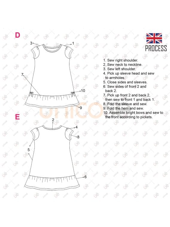 MOLDE VESTIDO SIMPLE NIÑA 2305