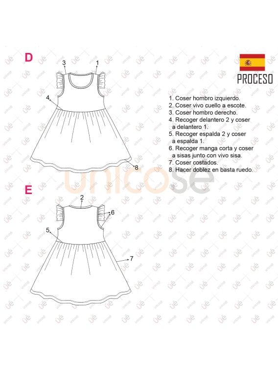 MOLDE VESTIDO EVASE NIÑA 2306