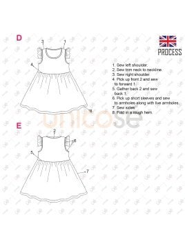 MOLDE VESTIDO EVASE NIÑA 2306