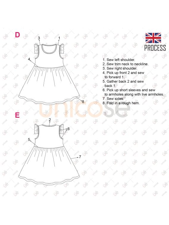 MOLDE VESTIDO EVASE NIÑA 2306