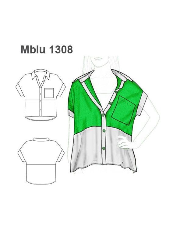 BLUSA CAMISERA CORTE HORIZONTAL