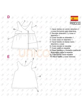 MOLDE BLUSA SIN MANGAS NIÑA 2302