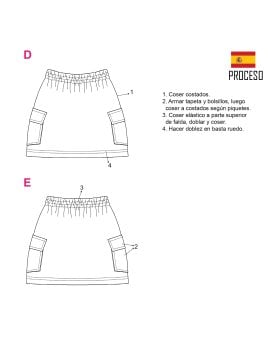 MOLDE FALDA CARGO MUJER 2001