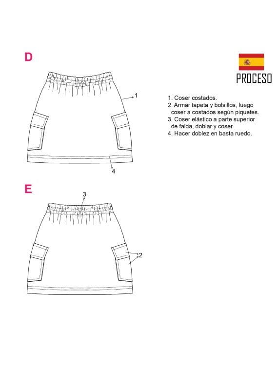 MOLDE FALDA CARGO MUJER 2001