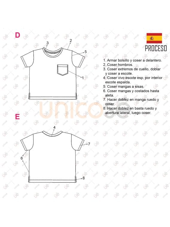 MOLDE POLERA BASICA NIÑA 2302