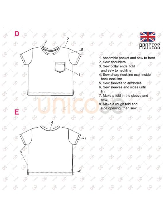 MOLDE POLERA BASICA NIÑA 2302