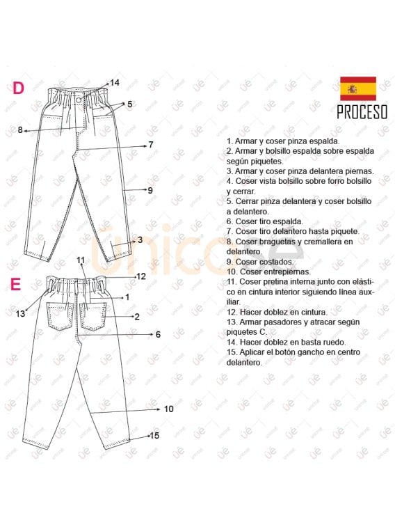 MOLDE PANTALON JEAN NIÑA 2305