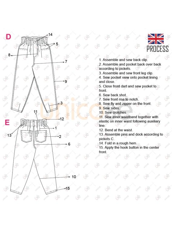 MOLDE PANTALON JEAN NIÑA 2305