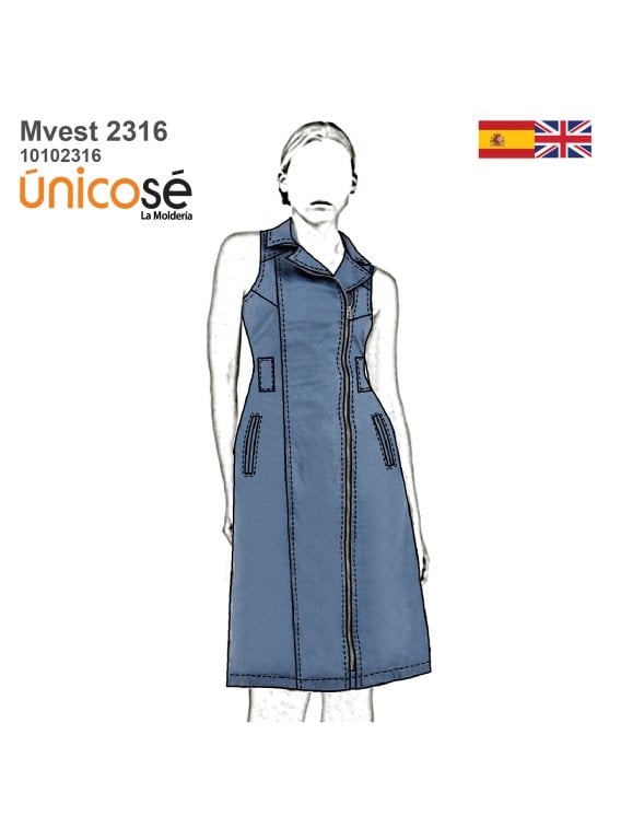 MOLDE VESTIDO MIDI MUJER 2316