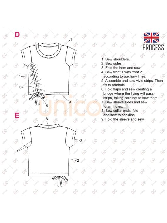 MOLDE POLERA CORTA NIÑA 2304