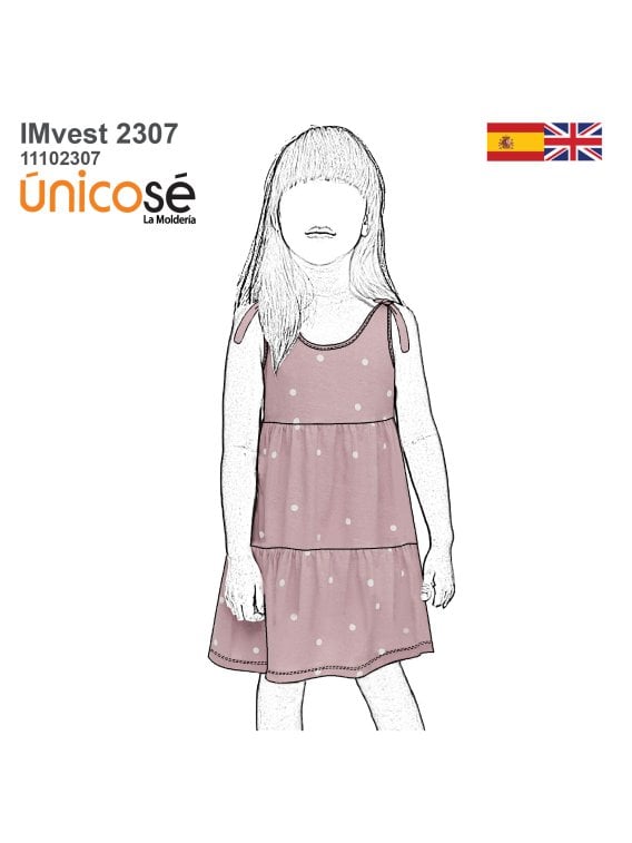 MOLDE VESTIDO BASICO NIÑA 2307