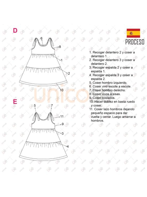 MOLDE VESTIDO BASICO NIÑA 2307