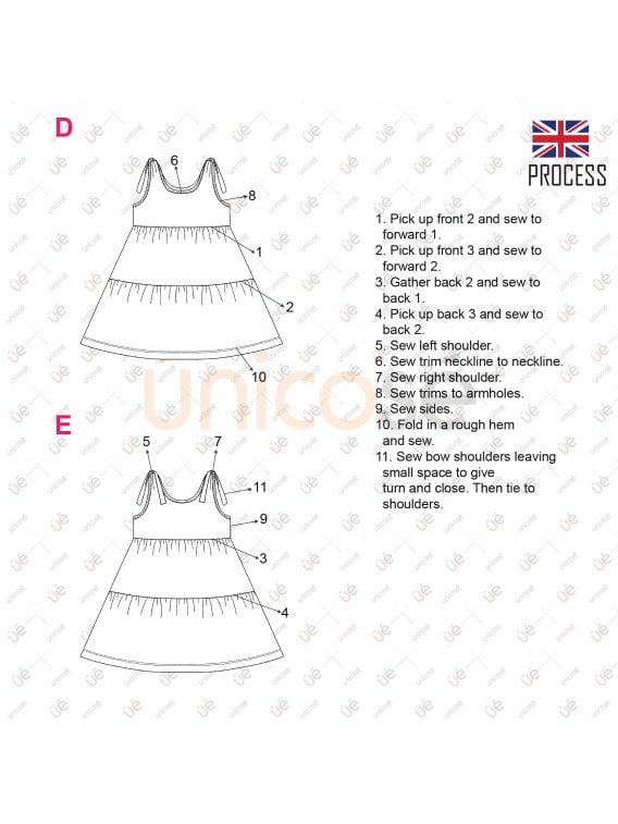 MOLDE VESTIDO BASICO NIÑA 2307