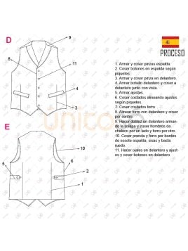MOLDE CHALECO CON SOLAPA HOMBRE RT 2346