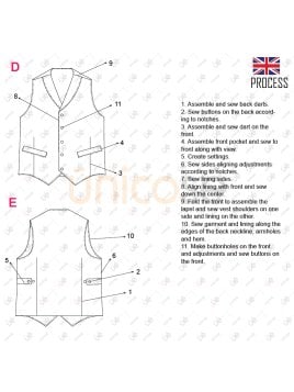 MOLDE CHALECO CON SOLAPA HOMBRE RT 2346