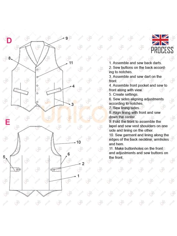 MOLDE CHALECO CON SOLAPA HOMBRE RT 2346
