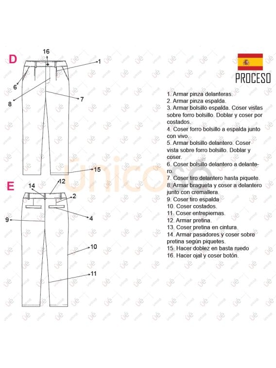 MOLDE PANTALON PINZADO HOMBRE RT 2347