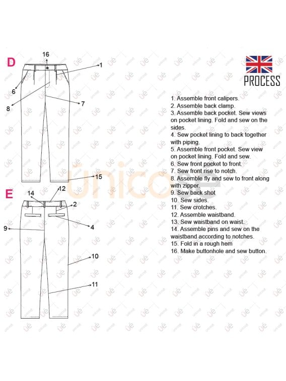 MOLDE PANTALON PINZADO HOMBRE RT 2347