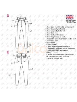 MOLDE PANTALON JEAN MUJER 2315