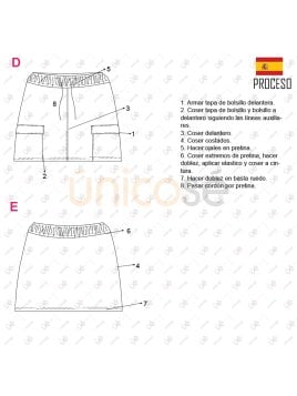 MOLDE FALDA CARGO MUJER 2308