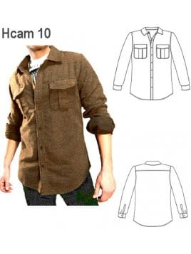 CAMISA MODA HOMBRE SEMI ENTALLADA, CANES