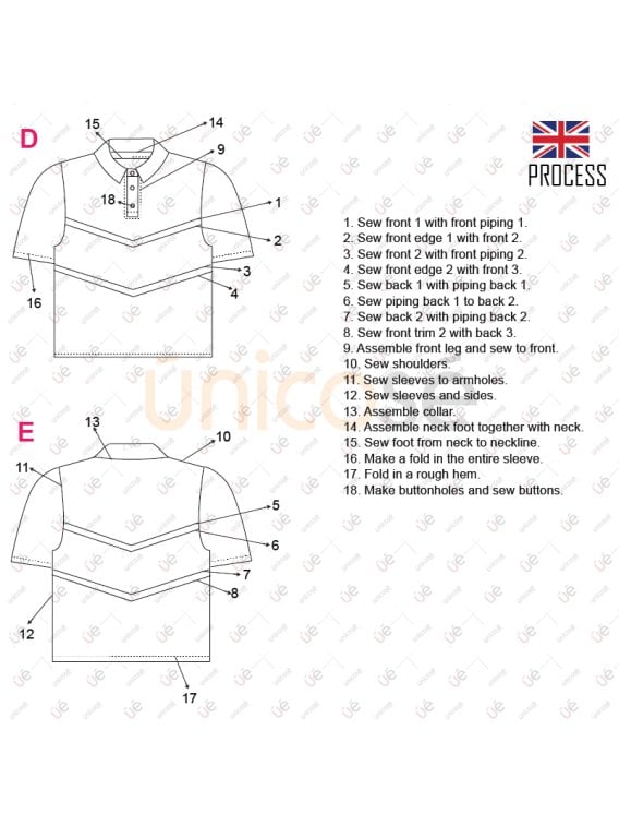 MOLDE ESCOLAR POLERA CORTES 2305