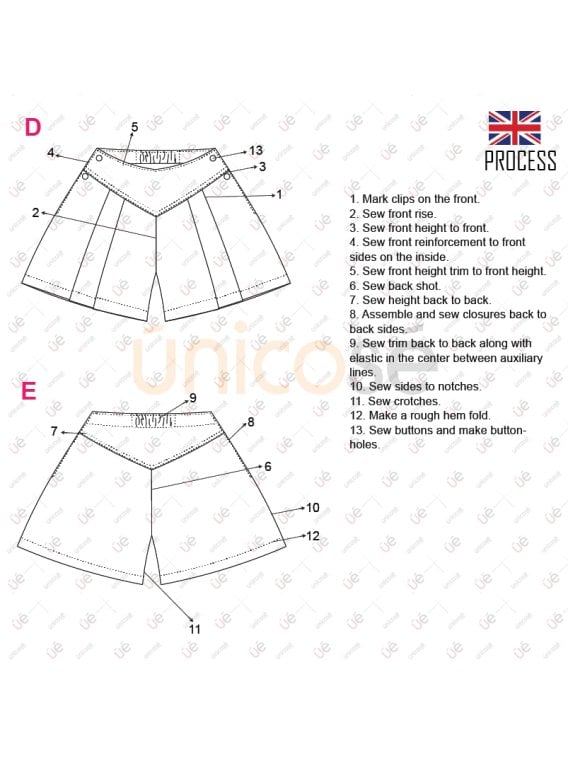 MOLDE ESCOLAR FALDA SHORT 2304