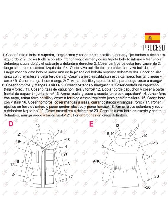 MOLDE CHAQUETA CARGO HOMBRE 2401