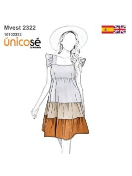 MOLDE VESTIDO VUELOS MUJER 2322