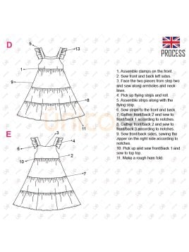 MOLDE VESTIDO VUELOS MUJER 2322