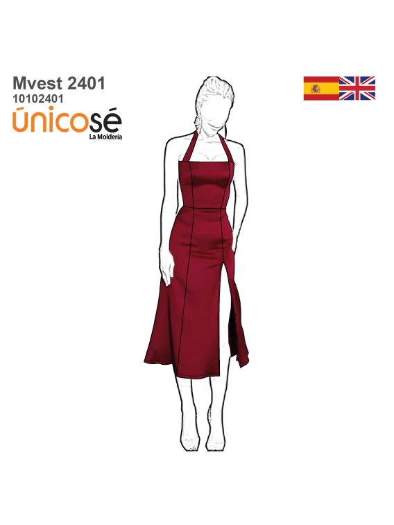 MOLDE VESTIDO MIDI MUJER 2401