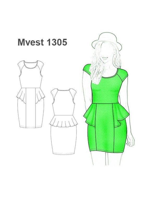 VESTIDO PEPLUM CORTE VERTICAL