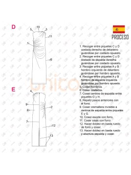 MOLDE VESTIDO DRAPEADO MUJER 2323