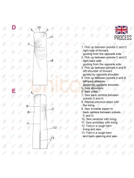 MOLDE VESTIDO DRAPEADO MUJER 2323