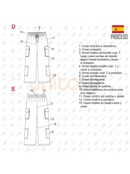 MOLDE PANTALON CARGO MUJER 2316