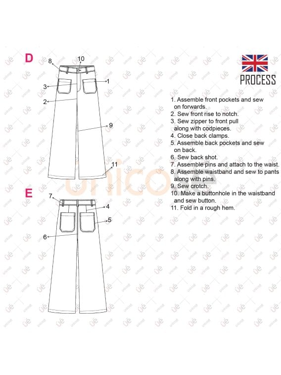 MOLDE PANTALON SIN COSTURA MUJER 2401