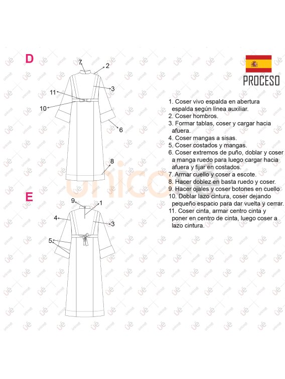 MOLDE TUNICA COMUNION MUJER RT 2404