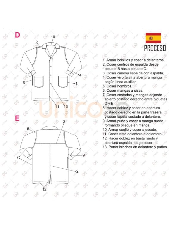MOLDE CHAQUETA MEDICO RT 2408