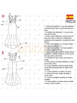 MOLDE VESTIDO LARGO MUJER 2404