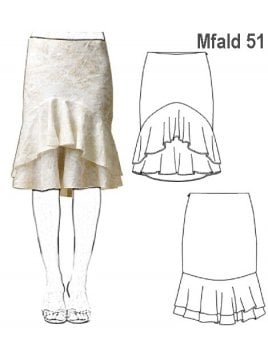 FALDA VUELO RUEDO MUJER, CORTE REDONDO E