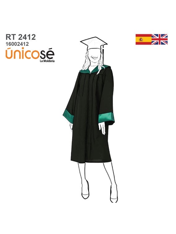 MOLDE TUNICA DE GRADUACION MUJER 2412