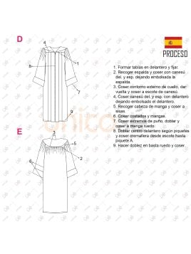 MOLDE TUNICA DE GRADUACION MUJER 2412