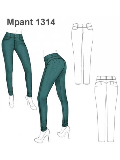 PANTALON PUSH UP, TIRO MEDIO, PITILLO