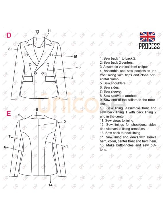 MOLDE CHAQUETA BLAZER MUJER 2403