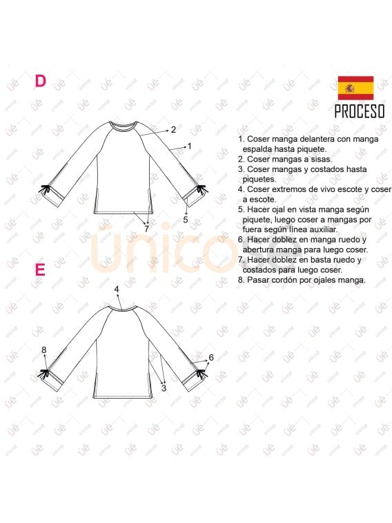 MOLDE POLERON RAGLAN MUJER 2401