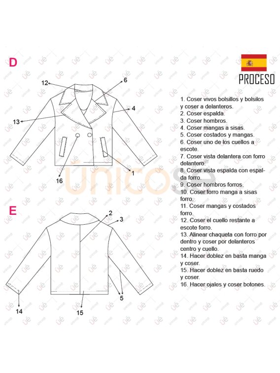 MOLDE CHAQUETA CORTA MUJER 2404