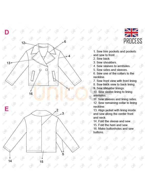 MOLDE CHAQUETA CORTA MUJER 2404