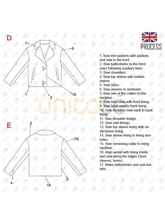 MOLDE CHAQUETA CORTA MUJER 2406